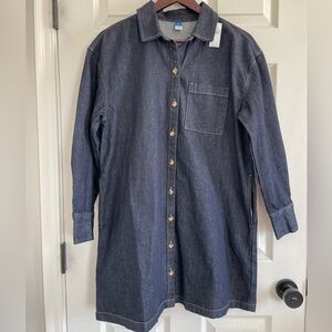 Old Navy Denim Shirt Dress NWT Size Medium Button Front